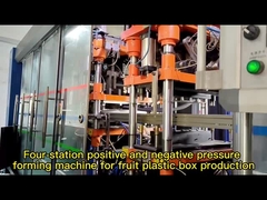 آلة تشكيل الفراغ ذاتية الاستخدام ذات ثلاث محطات للغذاء للحيوانات الأليفة حاويات الغذاء المستعملة