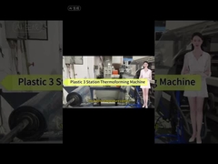 آلة تشكيل حراري أوتوماتيكية بالكامل من البلاستيك بثلاث محطات