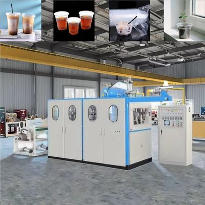 آلة صنع أكواب الشاي البلاستيكية المستعملة الأوتوماتيكية بالكامل