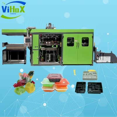 آلة صنع علب الكيك البلاستيكية الأوتوماتيكية بالكامل آلات صنع علب الغداء البلاستيكية